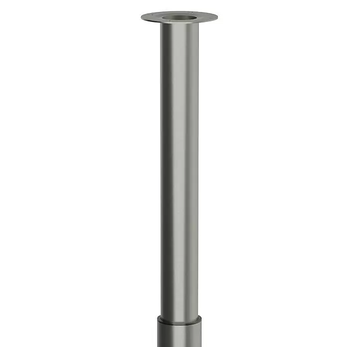 Walteco Teleskop-Möbelfuß - B x L: 6 x 6 cm, Höhenverstellung: 70 cm - 110 cm, Traglast: 80 kg, Stahl, Nickel, Rund - Detailaufnahme