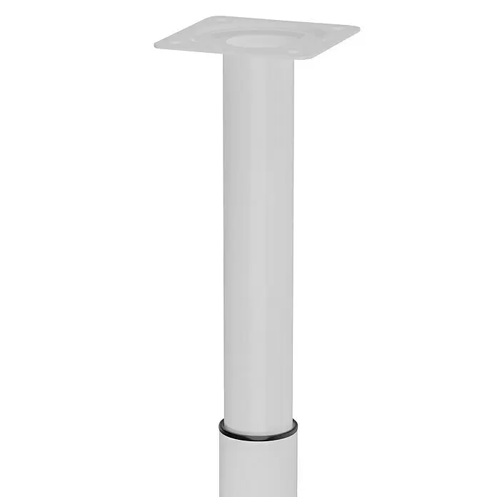 Walteco Teleskop-Möbelfuß - B x L: 3 x 3 cm, Durchmesser: 3 cm, Höhenverstellung: 21 cm - 35 cm, Traglast: 30 kg, Stahl, Weiß - Detailaufnahme
