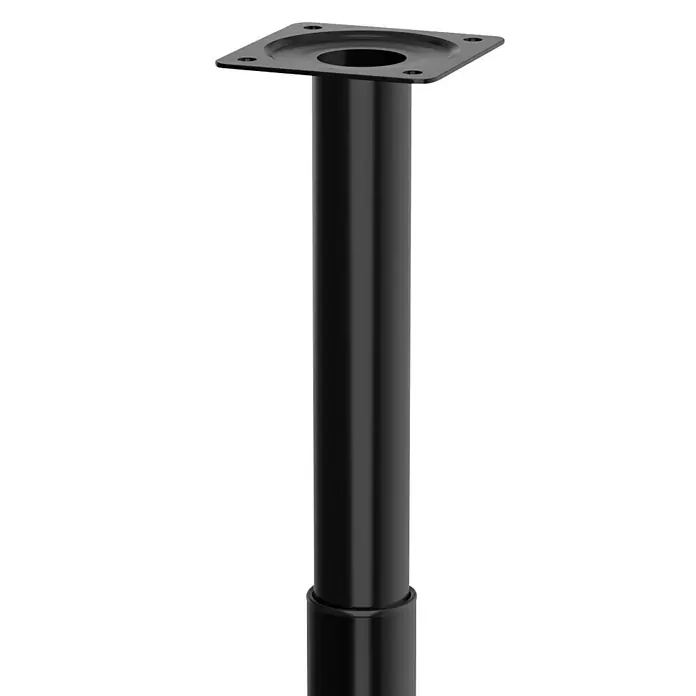 Walteco Teleskop-Möbelfuß - B x L: 3 x 3 cm, Durchmesser: 3 cm, Höhenverstellung: 21 cm - 35 cm, Traglast: 30 kg, Stahl, Schwarz - Produktansicht einer schwarzen Tischsäule, ideal für moderne Möbeldesigns und stabile Konstruktionen.