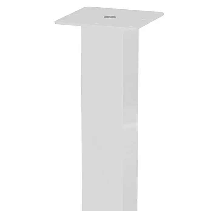 Walteco Teleskop-Möbelfuß - B x L: 6 x 6 cm, Höhenverstellung: 71 cm - 72 cm, Traglast: 75 kg, Stahl, Weiß - Ein eleganter, weißer Tischfuß mit quadratischer Montageplatte für stilvolle Möbeldesigns. Ideal für moderne Inneneinrichtungen.
