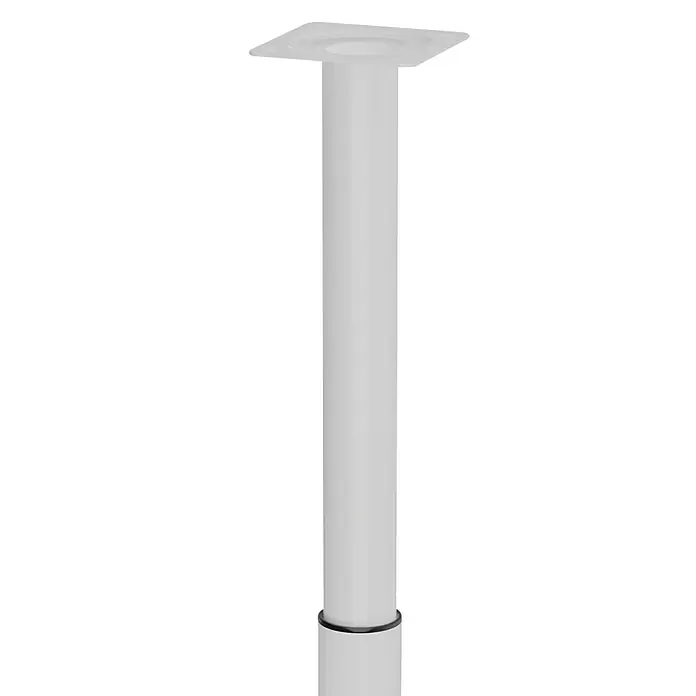 Walteco Teleskop-Möbelfuß - B x L: 3 x 3 cm, Durchmesser: 3 cm, Höhenverstellung: 30 cm - 50 cm, Traglast: 30 kg, Stahl, Weiß - Abbildung einer weißen Deckenhalterung, die eine sichere und stabile Befestigungslösung bietet. Ideal für verschiedene Anwendungen.