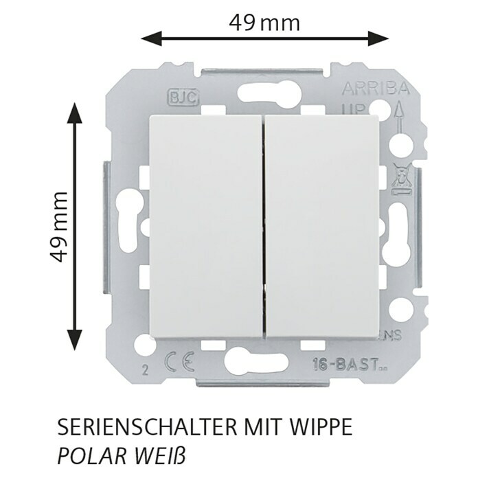 Siemens DELTA Viva Serienschalter SIE039611 (Polar Weiß, Glänzend, 10 A, Unterputz) | BAUHAUS