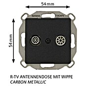 Siemens DELTA Mega Antennendose SIE039505 (Carbon Metallic, Glänzend, Unterputz) | BAUHAUS