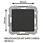 Siemens DELTA Mega Kreuzschalter SIE039468 (Carbon Metallic, Glänzend, 10 A, Unterputz) | BAUHAUS