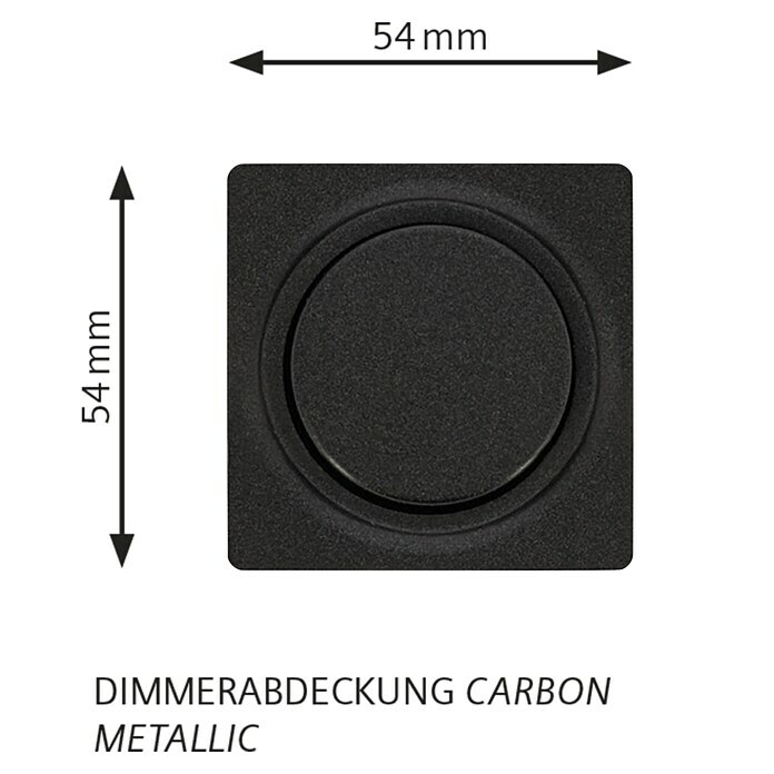 Siemens DELTA Mega Dimmerabdeckung SIE039543 (Carbon Metallic, Glänzend, Kunststoff, Unterputz) | BAUHAUS