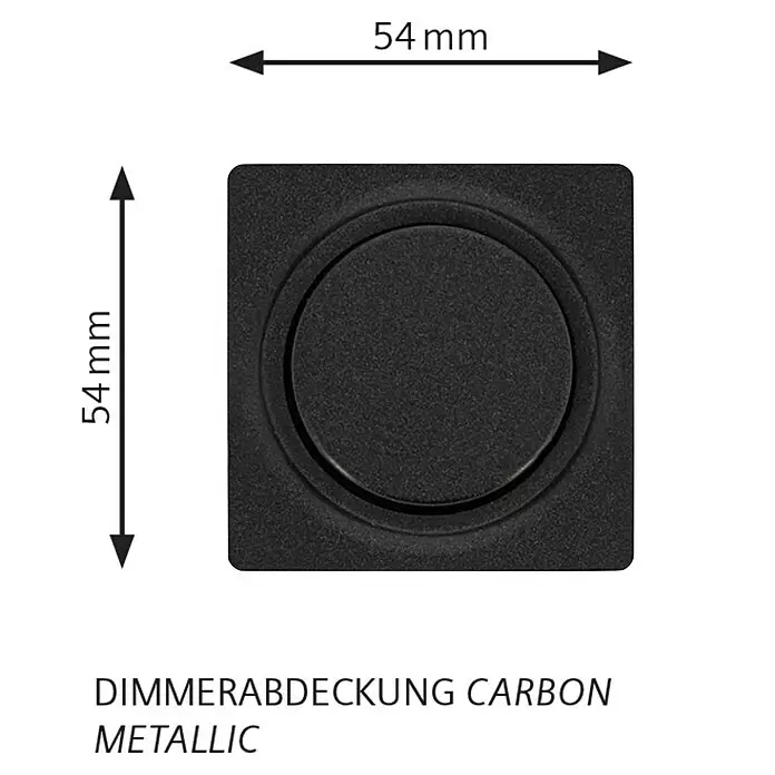 Siemens DELTA Mega Dimmerabdeckung SIE039543 - Carbon Metallic, Glänzend, Kunststoff, Unterputzmontage - Quadratische Dimmerabdeckung Carbon Metallic, 54x54mm.