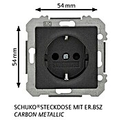 Siemens DELTA Mega Steckdose SIE039475 (Carbon Metallic, Glänzend, 16 A, Unterputz) | BAUHAUS