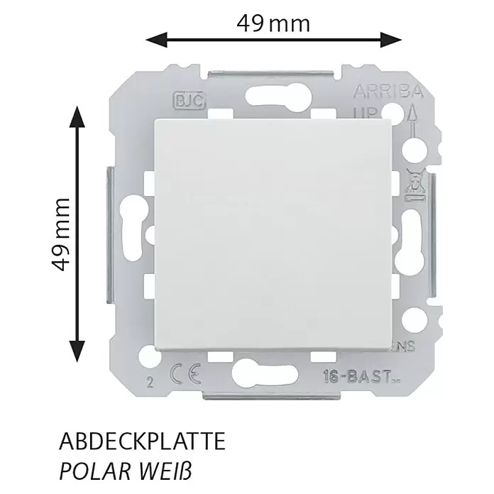 Siemens DELTA Viva Blindabdeckung SIE039758 - Polar Weiß, Glänzend, Kunststoff, Unterputzmontage - Quadratische polarweiße Abdeckplatte mit Metallrahmen, 49x49mm.