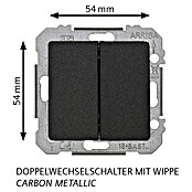 Siemens DELTA Mega Doppelwechselschalter SIE039437 (Carbon Metallic, Unterputz, Kunststoff, 10 A) | BAUHAUS