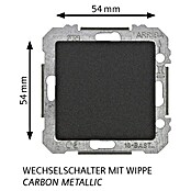 Siemens DELTA Mega Wechselschalter SIE039420 (Carbon Metallic, Glänzend, 10 A, Unterputz) | BAUHAUS