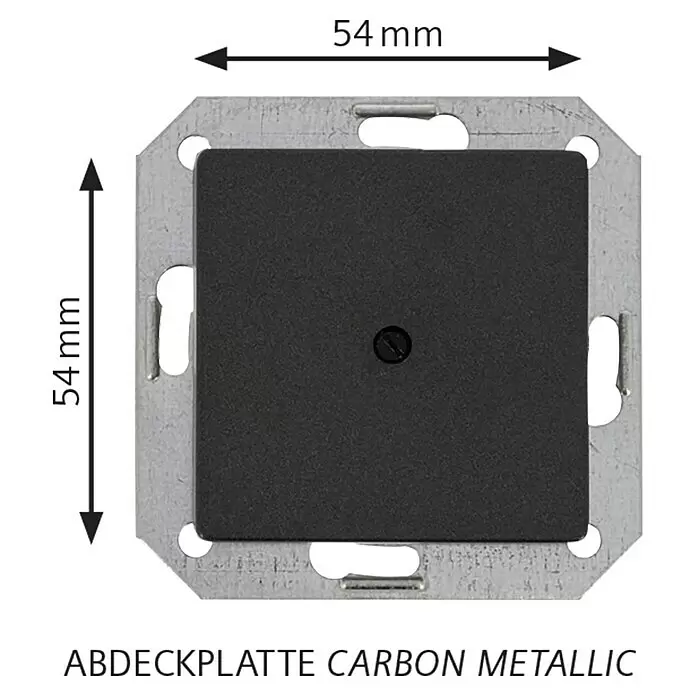 Siemens DELTA Mega Blindabdeckung SIE039536 - Carbon Metallic, Glänzend, Kunststoff, Unterputzmontage - Quadratische Abdeckplatte, 54x54mm, in Carbon Metallic mit Mittelschraube.