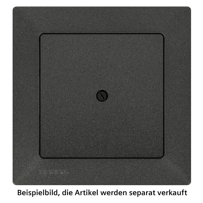 Siemens DELTA Mega Blindabdeckung SIE039536 - Carbon Metallic, Glänzend, Kunststoff, Unterputzmontage - Schwarze, matte, quadratische Blindabdeckung für Elektroinstallationen, mit zentraler Schraube.