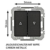 Siemens DELTA Mega Jalousieschalter SIE039529 (Carbon Metallic, Glänzend, 10 A, Unterputz) | BAUHAUS