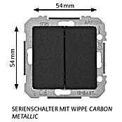 Siemens DELTA Mega Serienschalter SIE039413 (Carbon Metallic, Glänzend, 10 A, Unterputz) | BAUHAUS