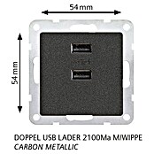 Siemens DELTA Mega Steckdosen-USB-Einsatz SIE039499 (Carbon Metallic, Kunststoff, Unterputz) | BAUHAUS