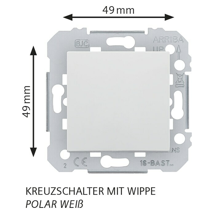 Siemens DELTA Viva Kreuzschalter SIE039666 (Polar Weiß, Glänzend, 10 A, Unterputz) | BAUHAUS