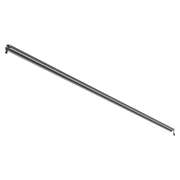 LyghtUp Zaunbeleuchtung - Länge: 196 cm, Anthrazit, Passend für: Doppelstabmatten und Gabionen - Lange, dunkelgraue LED-Lichtleiste mit sichtbaren LEDs und einem Stromanschluss.
