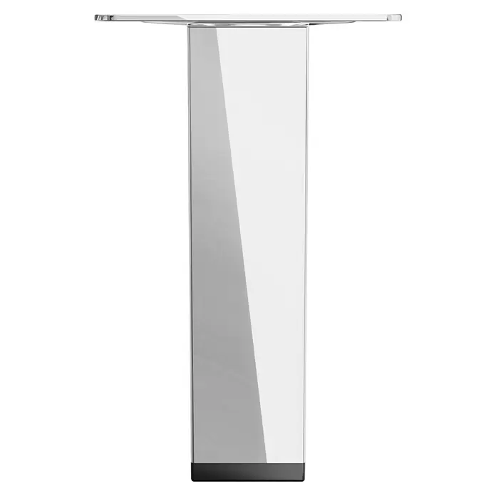 Walteco Möbelfuß - L x B x H: 25 x 2,5 x 10 cm, Traglast: 50 kg, Stahl, Silber, Glänzend - Ein elegantes Möbelbein aus Chrom, das Stil und Stabilität vereint und sich perfekt in moderne Einrichtungen einfügt.