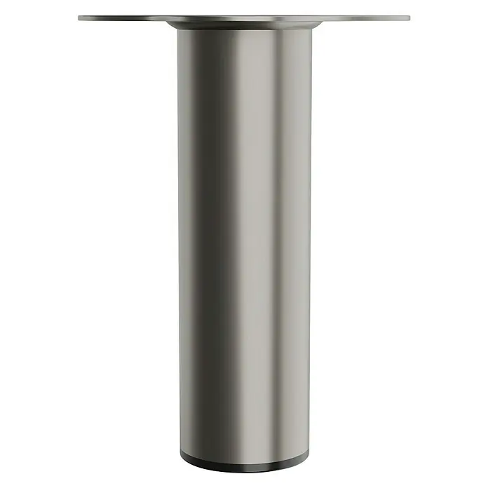 Walteco Möbelfuß - L x B x H: 6 x 6 x 20 cm, Ø x H: 6 x 20 cm, Traglast: 75 kg, Stahl, Nickel - Silbernes Tischbein mit Befestigungsplatte, ideal für DIY-Möbelprojekte und zur stilvollen Erhöhung vorhandener Möbelstücke.