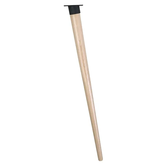 Walteco Möbelfuß Nordic - L x B x H: 4,6 x 4,6 x 71 cm, Ø x H: 4,6 x 71 cm, Traglast: 150 kg, Holz - Elegantes, konisch zulaufendes Tischbein aus hellem Holz mit schwarzer Befestigung. Ideal für moderne Möbeldesigns.