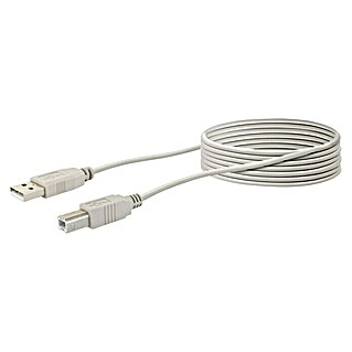 Schwaiger USB-Kabel 2.0 (3 m, Grau, USB 2.0 A Stecker auf USB 2.0 B Stecker)