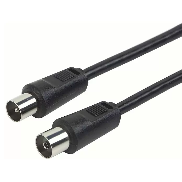 Schwaiger Koaxialkabel - 7,5 m, Schwarz, Schirmungsmaß: 75 dB - Detailaufnahme
