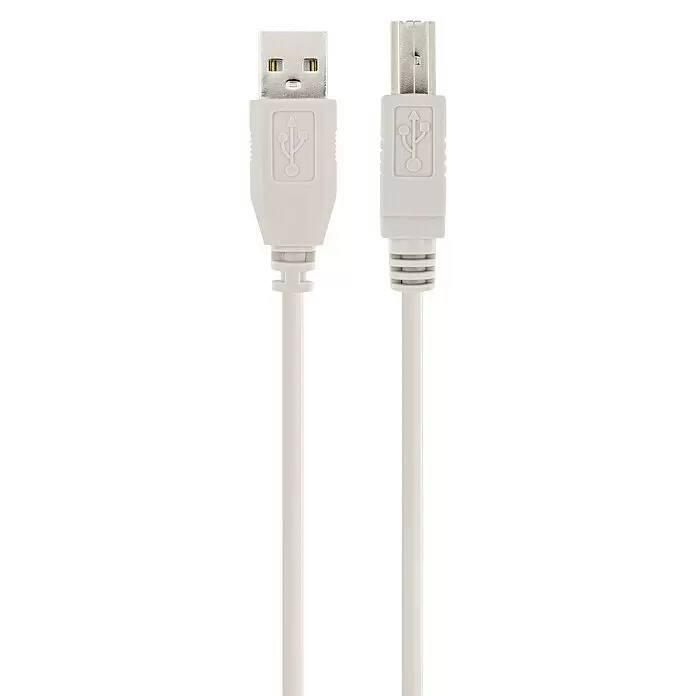 Schwaiger USB-Kabel 2.0 - 3 m, Grau, USB 2.0 A Stecker auf USB 2.0 B Stecker - Detailaufnahme