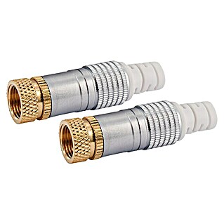 Schwaiger F-Stecker HQ (Vergoldete Kontakte, Durchmesser: 7 mm, Kabelführung, 2 Stk.)