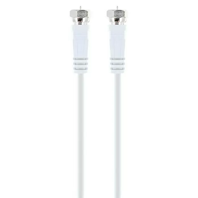 Schwaiger SAT-Anschlusskabel - 5 m, Weiß, 90 dB, 2-fach geschirmt - Detailaufnahme