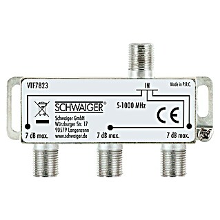 Schwaiger Razdjelnik (3-struko, F utičnica, 5 - 1.000 MHz, 7 dB)