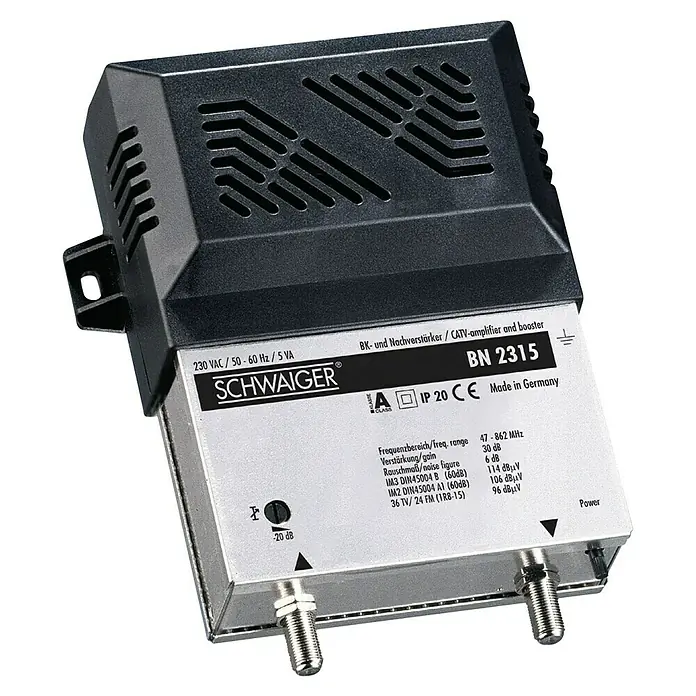 Schwaiger Nachverstärker - 30 dB, 47 - 862 MHz - Produktansicht des BK- und Nachverstärkers/CATV-Verstärkers und -Boosters BN 2315 von Schwaiger.