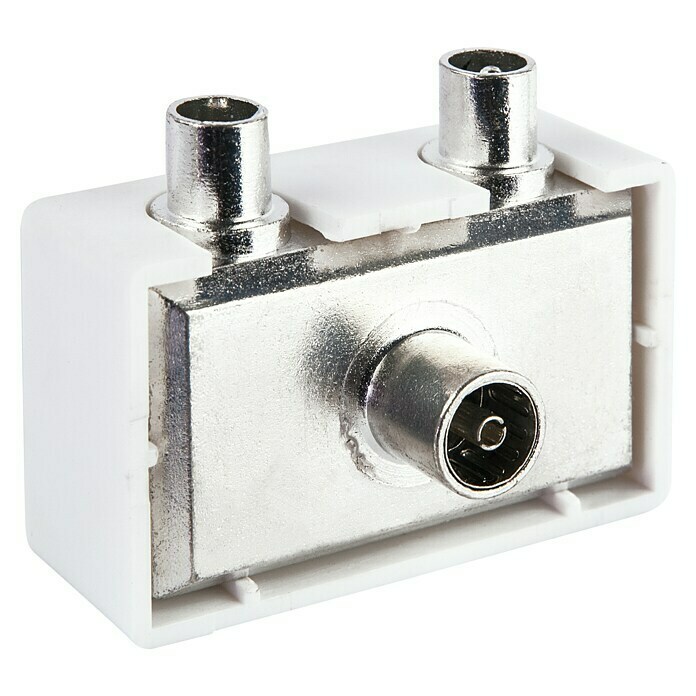 Schwaiger Aufsteckverteiler (2 x Koax-Stecker, 1 x Koax-Buchse, 5 - 1.000 MHz, Vollgeschirmt)