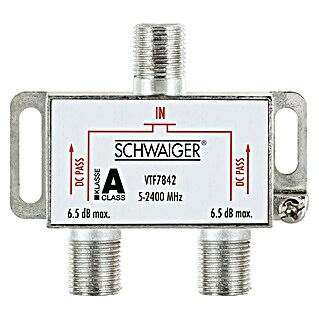 Schwaiger Razdjelnik (2-struko, F utičnica, 5 - 2.400 MHz, 6,5 dB)