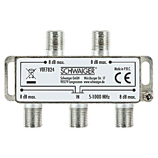 Schwaiger Razdjelnik (4-struko, F utičnica, 5 - 1.000 MHz, 8 dB)