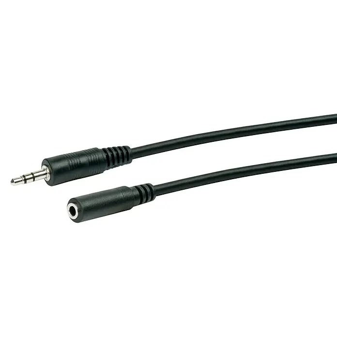 Schwaiger Audio-Verlängerungskabel - Klinkenstecker 3,5 mm, Länge: 1,5 m - Schwarzes Audiokabel mit 3,5-mm-Stecker und -Buchse für Audioübertragung. Praktisch für Kopfhörer- und Lautsprecheranschluss.