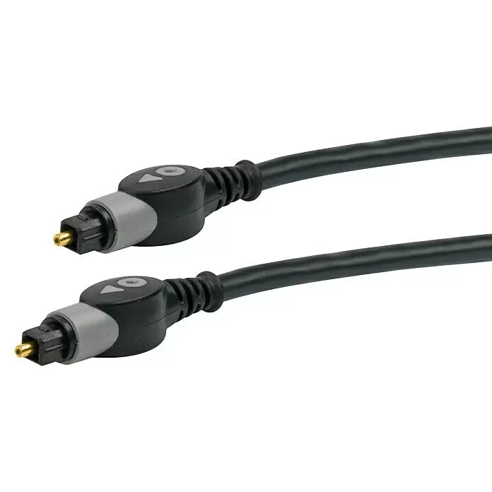 Schwaiger Lichtwellenleiter-Kabel - 1,5 m, Schwarz, Toslink-Stecker - Detailaufnahme