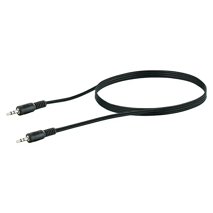 Schwaiger Audio-Kabel - 2 x Klinkenstecker 3,5 mm, Schwarz, Länge: 1,5 m - Ein schwarzes AUX-Kabel mit 3,5-mm-Klinkensteckern an beiden Enden für Audioverbindungen. Perfekt für Musikgeräte und mehr.