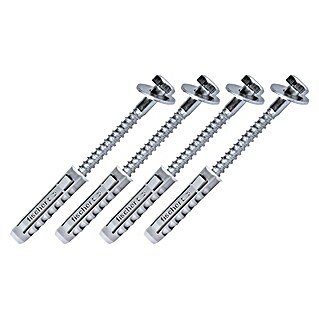 Schwaiger Schraubensatz & Fischer Dübel Set (4 x Schrauben (8x80 mm), 4 x Dübel (12x60 mm), 4 x Beilagscheiben)