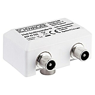 Schwaiger Opsteekverdeler TV (2 voudig, 1 x IEC-connector, 2 x IEC-connector, 5 - 1.000 MHz, 6 dB)