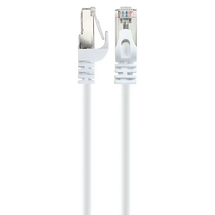 Schwaiger Netzwerk-Kabel - Länge: 10 m, Weiß, RJ45-Stecker, Bis zu 1 GBit/s - Detailaufnahme