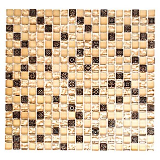 Mosaikfliese Quadrat Crystal Mix XCM M960 (30,5 x 32,2 cm, Beige, Glänzend)