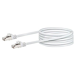 Schwaiger Netzwerk-Kabel (CAT6, Länge: 10 m, Weiß, RJ45-Stecker, Bis zu 1 GBit/s)