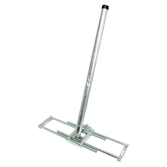 Schwaiger Dachsparrenhalterung - Stahl, Sparrenabstand: 50 cm - 90 cm, Länge Mastrohr: 110 cm - Produktansicht des Estrichrechen mit Teleskopstiel für gleichmäßiges Verteilen von Estrichmassen. Das Werkzeug für den Bauprofi.