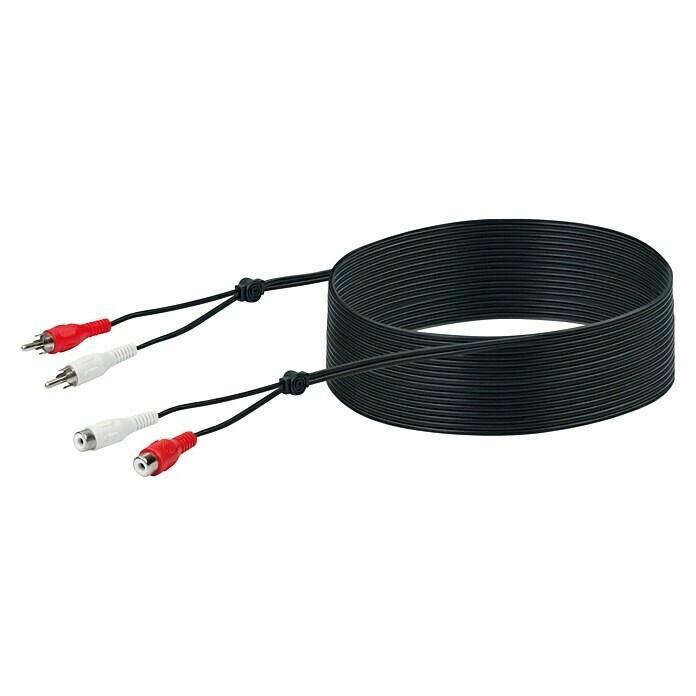 Schwaiger Cinch-Kabel (6 x Cinch-Stecker, 1,5 m, Schwarz, Rot/Gelb/Weiß,  Geschirmt)