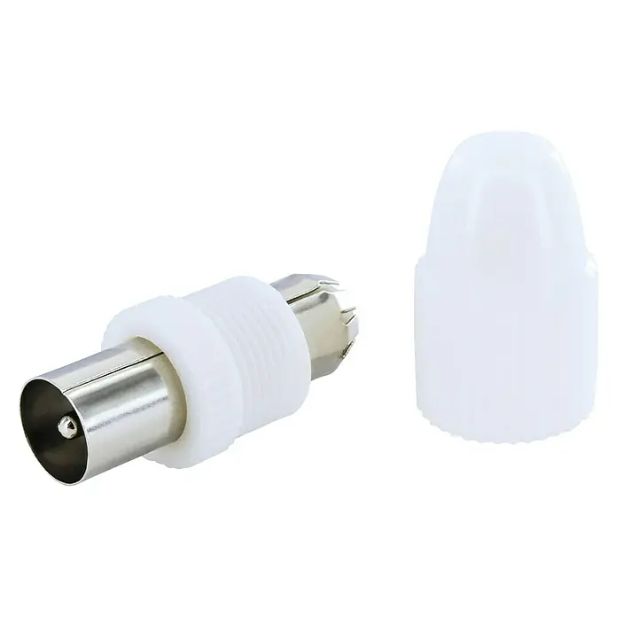 Schwaiger Koax-Stecker - IEC-Stecker, Kunststoff, Schraubbare Innenleiter, 4 Stk. - Koaxialkabelstecker mit passender Kappe. Ideal für den Anschluss von Antennenkabeln. Einfache Montage und sichere Verbindung.