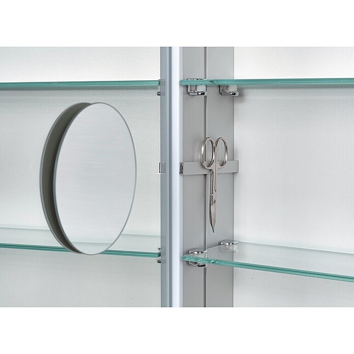LED-Spiegelschrank Aluminio Star (B x H: 80 x 70 cm, Mit Beleuchtung, Aluminium)
