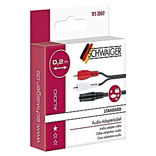 Schwaiger Adapterkabel (2 x cinchstekker, 1 x klink 3,5 mm, 0,2 m)