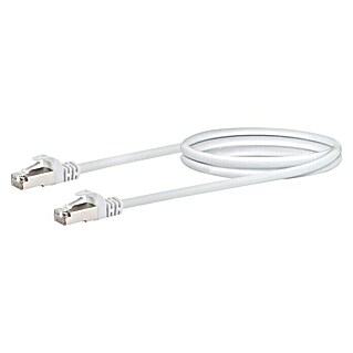 Schwaiger Netzwerk-Kabel (CAT6, Länge: 1 m, Weiß, RJ45-Stecker, Bis zu 1 GBit/s)