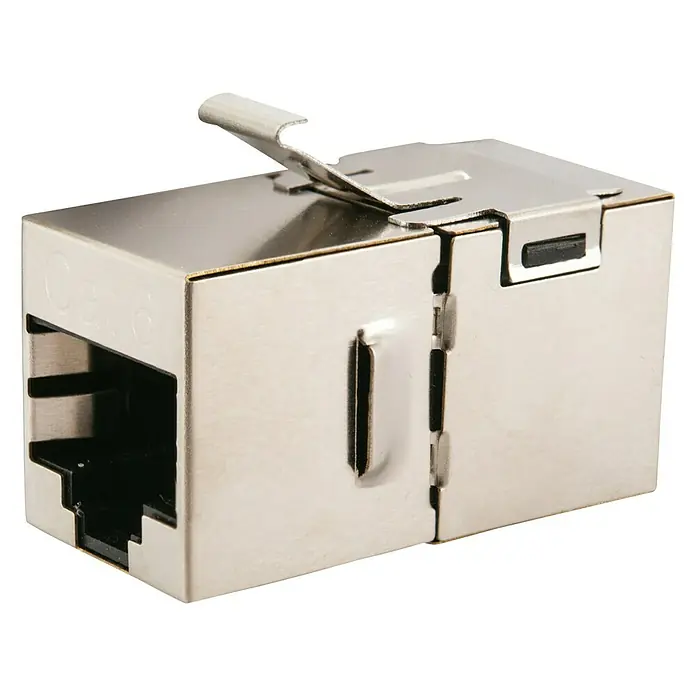 Schwaiger Verbinder Netzwerkkupplung - 2 x RJ45-Buchse, CAT6 - Metallischer Cat6-Verbinder für Netzwerkverbindungen, ideal für stabile Datenübertragung. Kompaktes Design für einfache Installation.