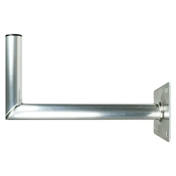 Schwaiger Winkelwandhalter - Wandabstand: 45 cm, Aluminium, Silber - Produktbild eines silbernen L-förmigen Halterung aus Metall, ideal für die sichere Anbringung verschiedener Geräte.